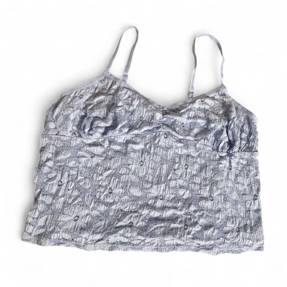 Light Gray Textured Cami Tank Top and Shorts SET